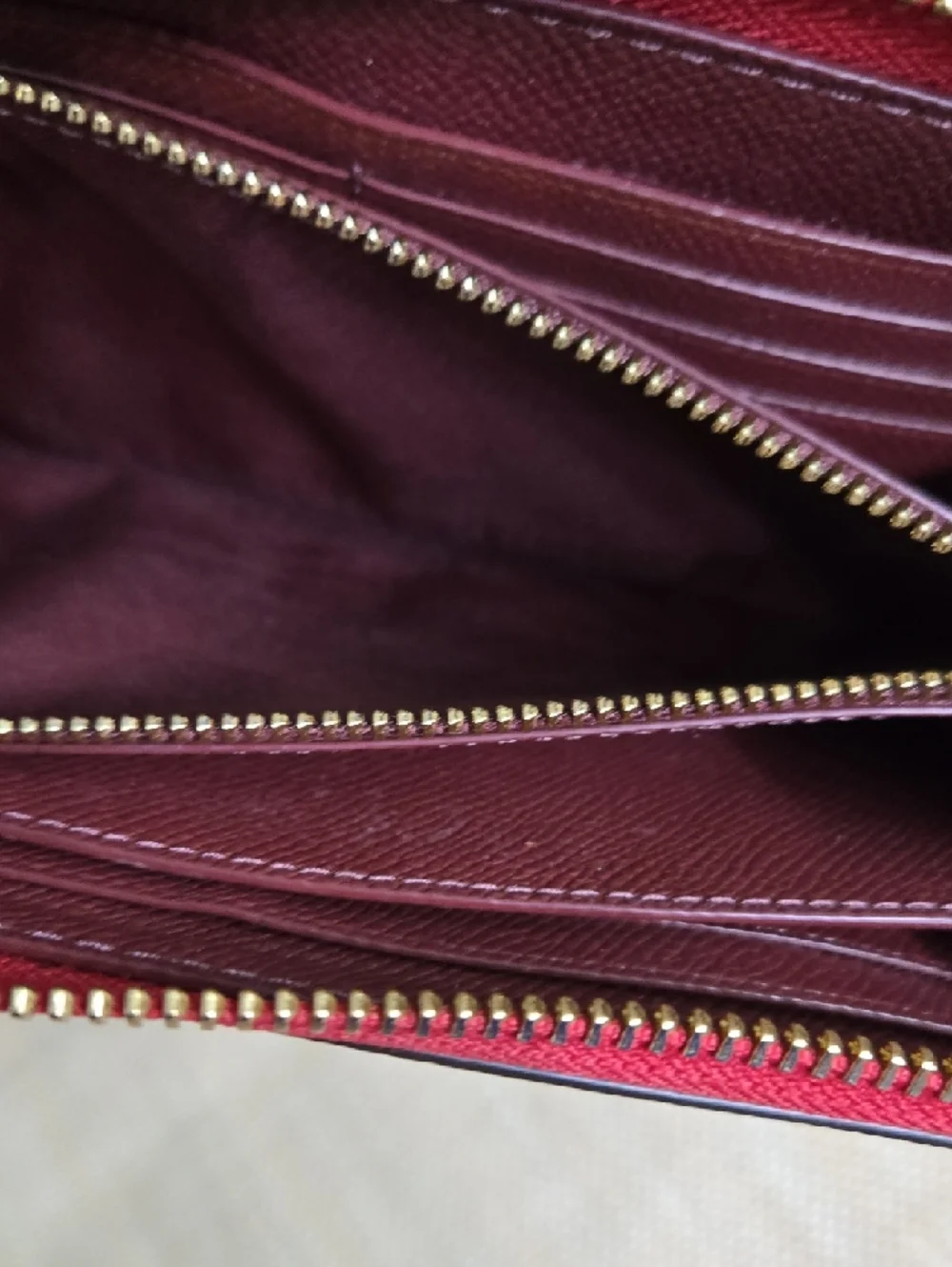 Coach Red Saffiano Zip-Around Wristlet Wallet with Detachable Strap - Picture 7 of 13